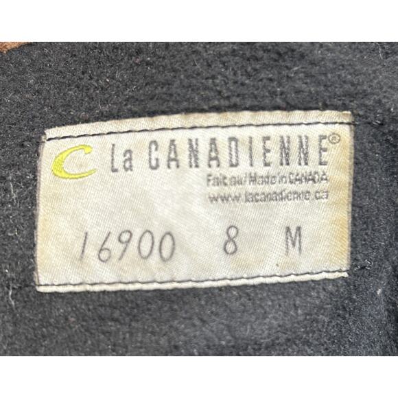 Vintage La Canadienne Tall Brown Leather Boots Kitten Heel Tooled Women's 8M - Picture 6 of 14